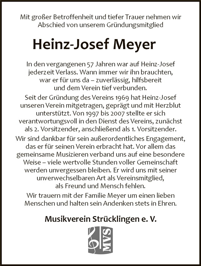 Nachruf auf Heinz-Josef Meyer
